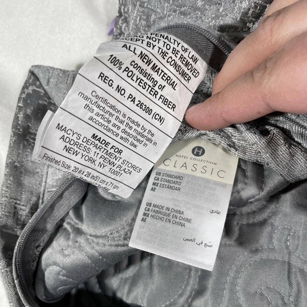 NIB [ 1 Standard ] Quilt Sham‎ for Hotel Collection Classic Embossed Jacquard - Picture 8 of 12